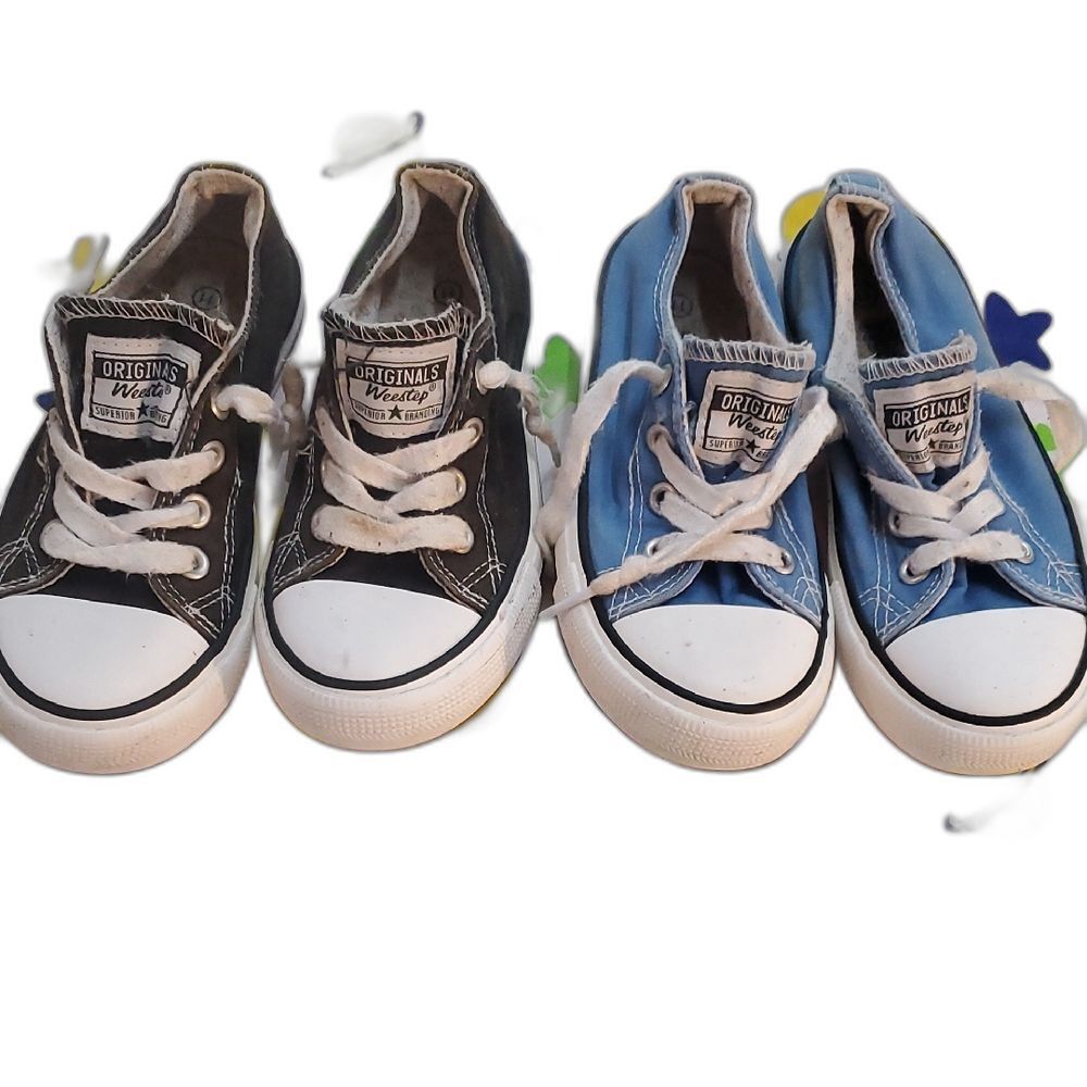 2 Pairs Weestep Kids Sneakers Size 11 Blue And Black